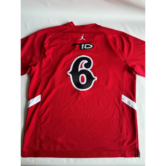 Jordan Team Bibby Men's XL Red Dri-FIT Basketball Jersey Shirt Short Sleeve #6 - Picture 11 of 14